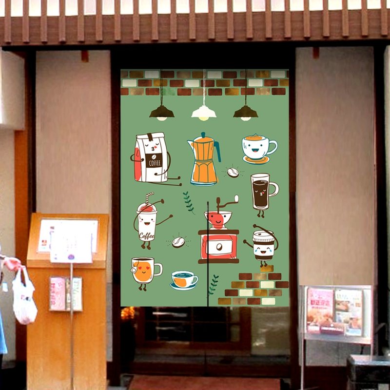 门帘 幽默咖啡 - 门帘/门牌 - 棉．麻 绿色