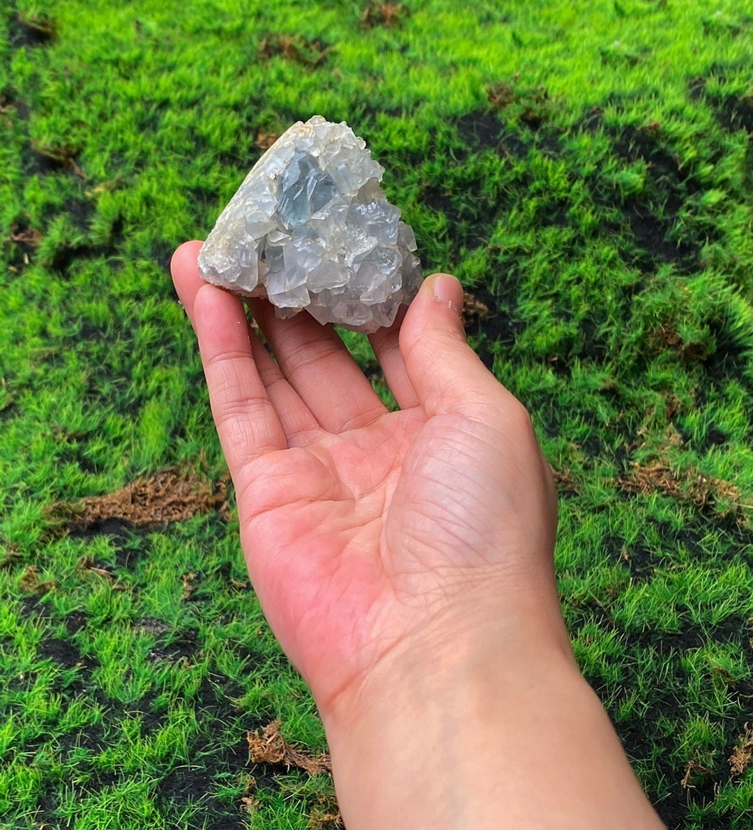 能量摆饰-天然原矿渐层几何清新天青石 疗愈 治愈 开运 快速出货 - 摆饰 - 水晶 蓝色