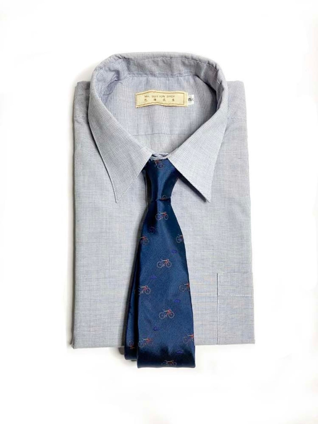 向前的自己 脚踏车 蚕丝领带 Neckties - 领带/领带夹 - 丝．绢 蓝色