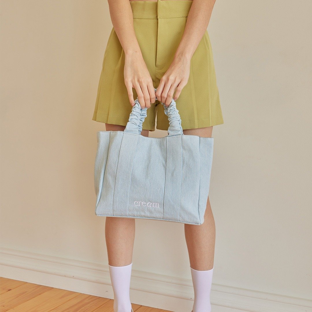 Light Denim Scrunchie Tote Bag - 手提包/手提袋 - 其他材质 