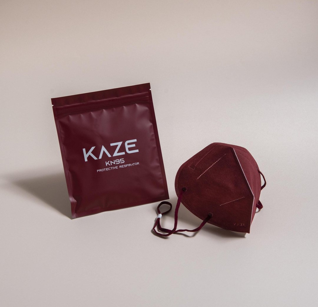 KAZE 3D立体口罩 深红 (一盒十片入) - 口罩 - 其他人造纤维 红色
