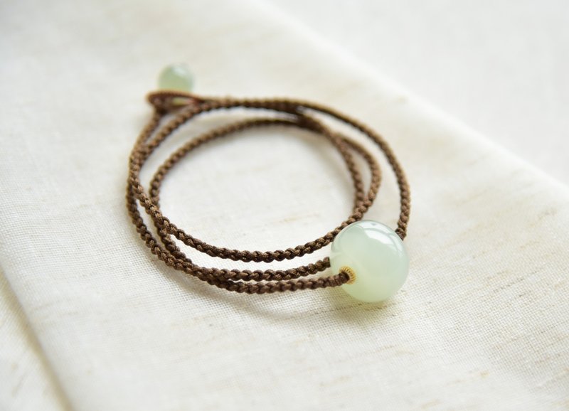 【苹果珠】天然和田玉青海料转运珠冰润起光吊坠项链 - 项链 - 玉石 绿色