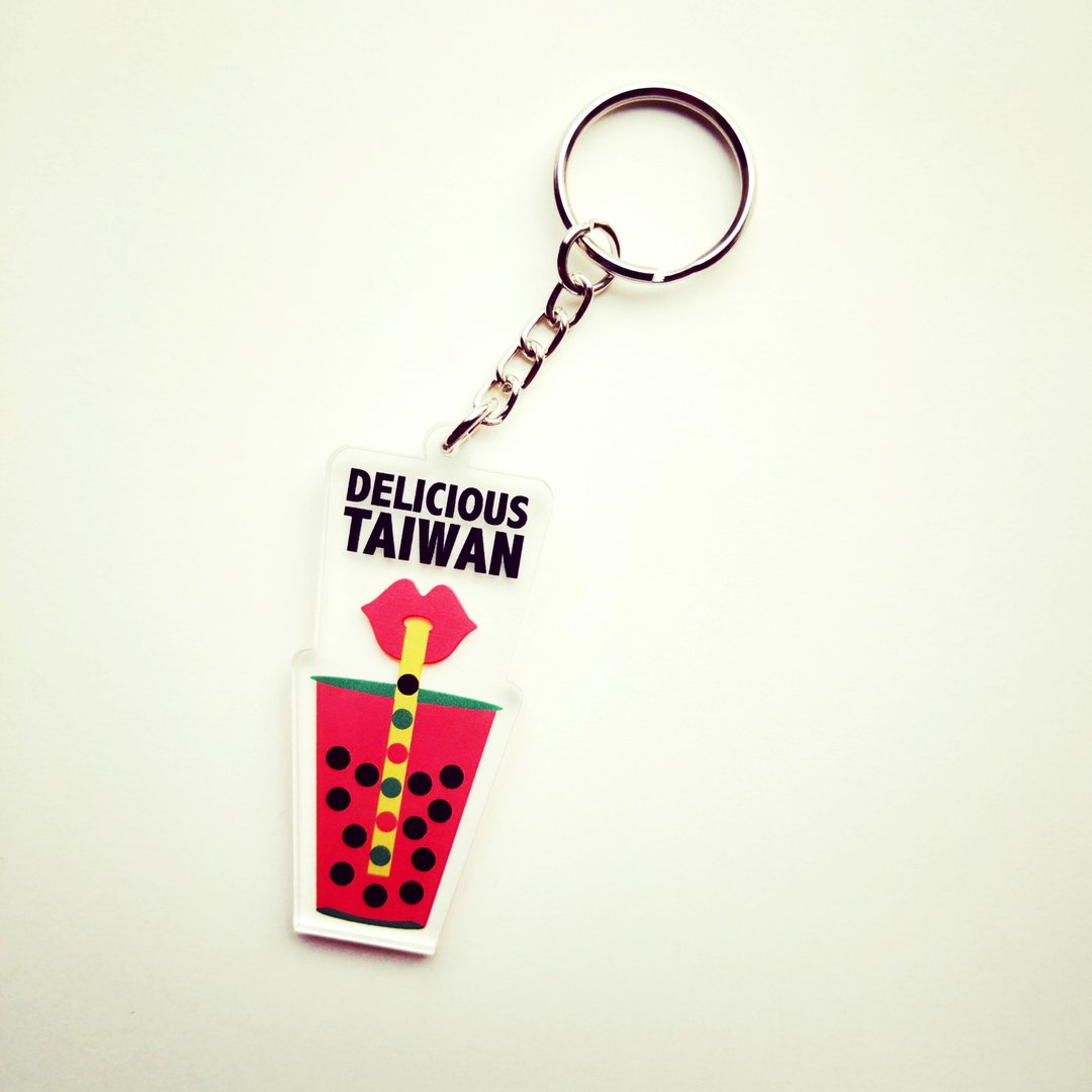 台湾 纪念品 keyholder 钥匙圈  钥匙 环 圈 钥匙环 饮料 红色 - 钥匙链/钥匙包 - 压克力 红色