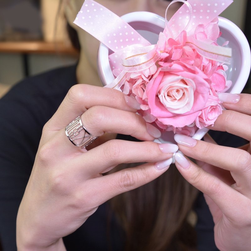 故宫五福五代堂宝印章戒指 医疗级薄钢不过敏 好运福气戴着走 - 戒指 - 不锈钢 银色