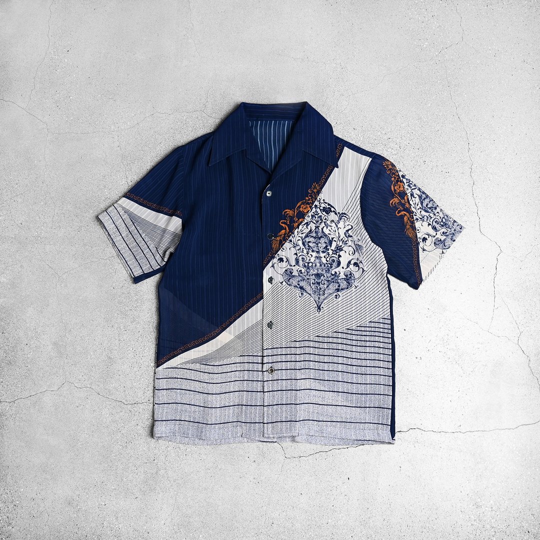 Vintage Shirt 古着衬衫 / 复古衬衫、 古着衬衫推荐、保龄球衬衫 - 女装上衣 - 其他材质 蓝色
