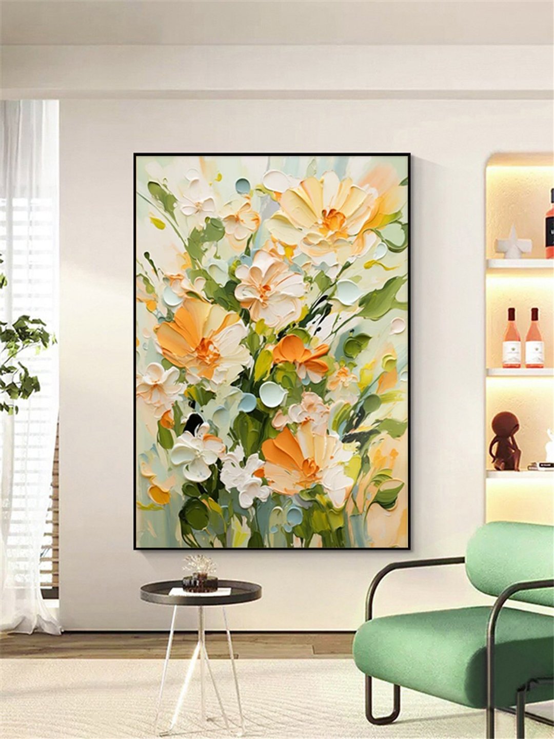 夏花 手绘花卉油画抽象原创现代装饰画餐厅客厅走廊玄关卧室挂画 - 海报/装饰画/版画 - 亚麻 多色