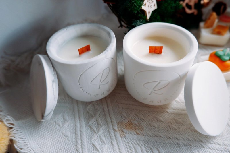 (圣诞礼盒)石膏天然大豆蜡精油香氛蜡烛(外观颜色可定制化) - 香薰/精油/线香 - 蜡 
