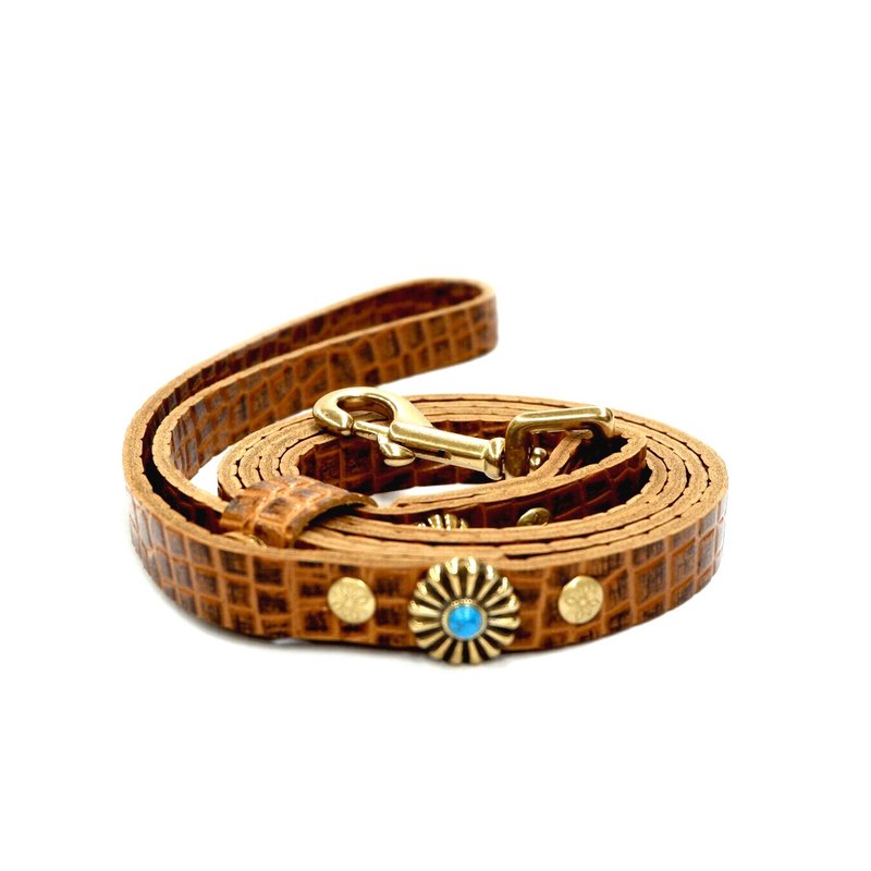 宠物散步牵绳│名品系列 - 项圈/牵绳 - 真皮 咖啡色