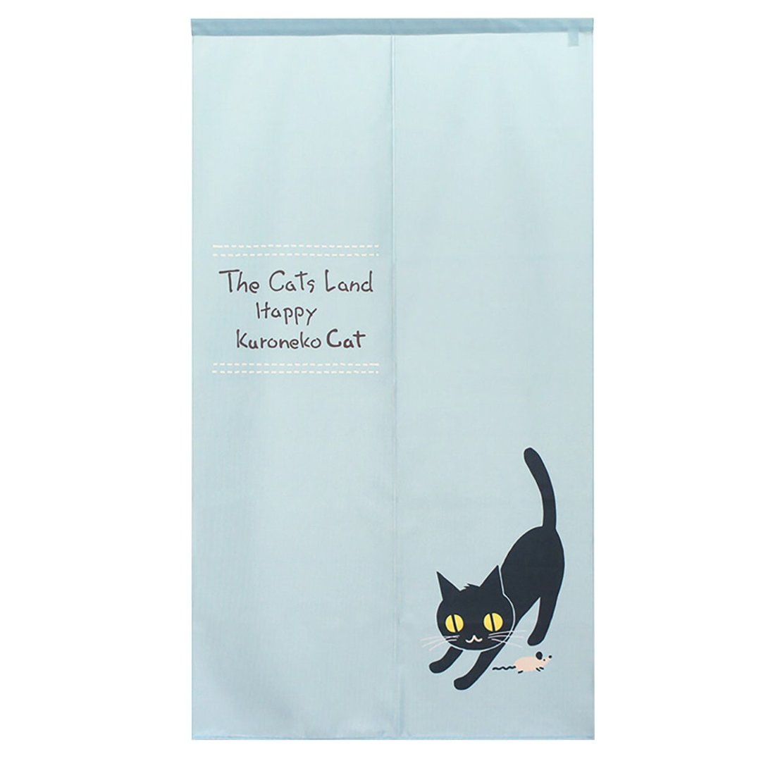 日本制コスモ长门帘可爱猫湖水蓝 - 门帘/门牌 - 其他人造纤维 