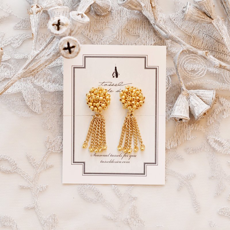 耳夹/链条流苏耳环/金 - 耳环/耳夹 - 其他材质 金色