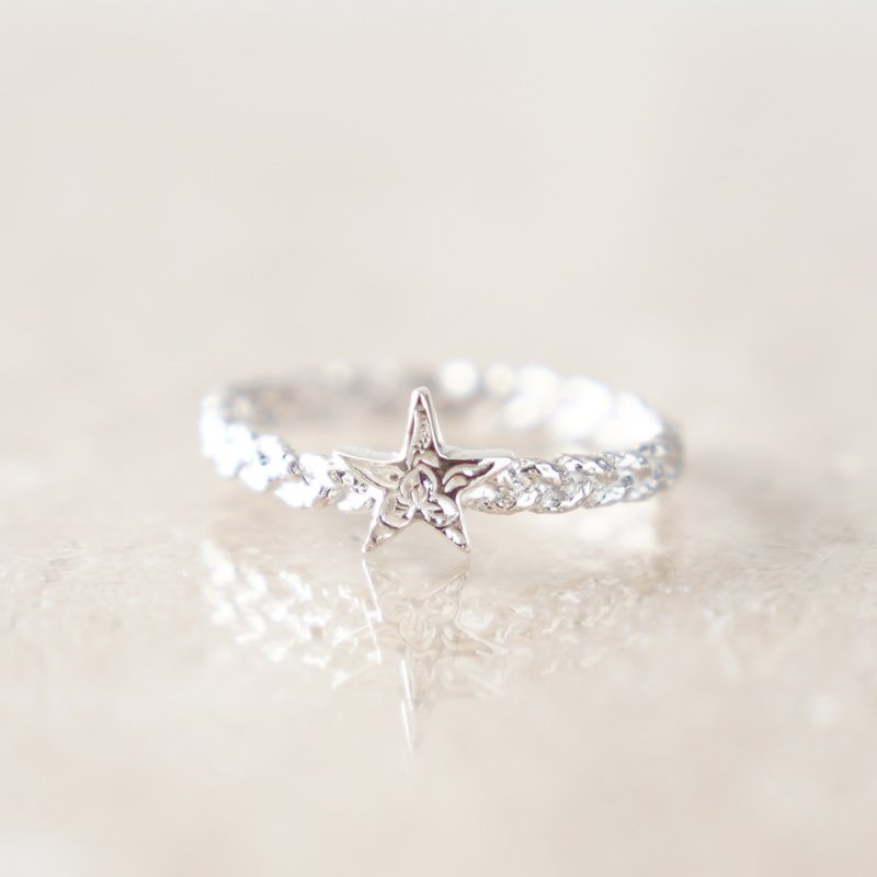 星星编织夏威夷风戒指 / SILVER925 夏威夷风格珠宝 - 戒指 - 纯银 银色