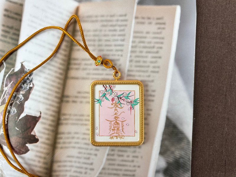 桃花姻缘符号唐卡 - 吊饰 - 其他金属 多色