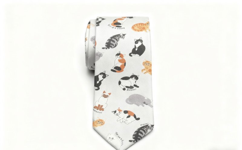 一群猫俏皮領帶紳士趣味穿搭禮盒裝tie - 领带/领带夹 - 棉．麻 多色