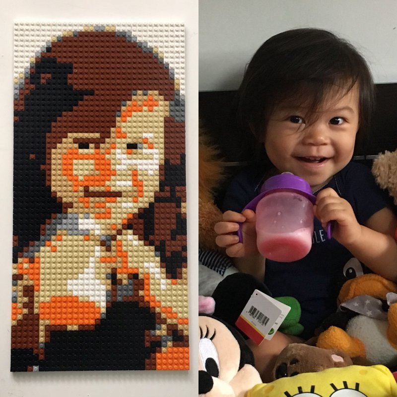 订制DIY积木粒马赛克boxset (尺寸:Small 51 cm x 26 cm) - 墙贴/壁贴 - 塑料 