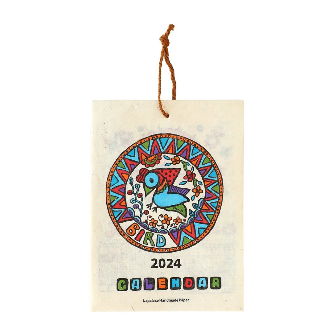 【预订】尼泊尔制 2024年小鸟年历表 - 年历/台历 - 纸 卡其色