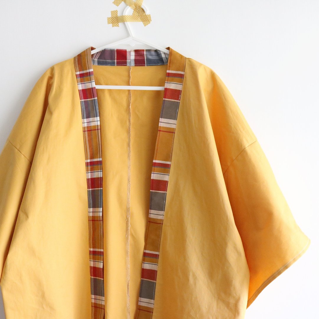 【手工制衣】它好像叫芥末黄 日式和服外套 - 女装休闲/机能外套 - 棉．麻 橘色