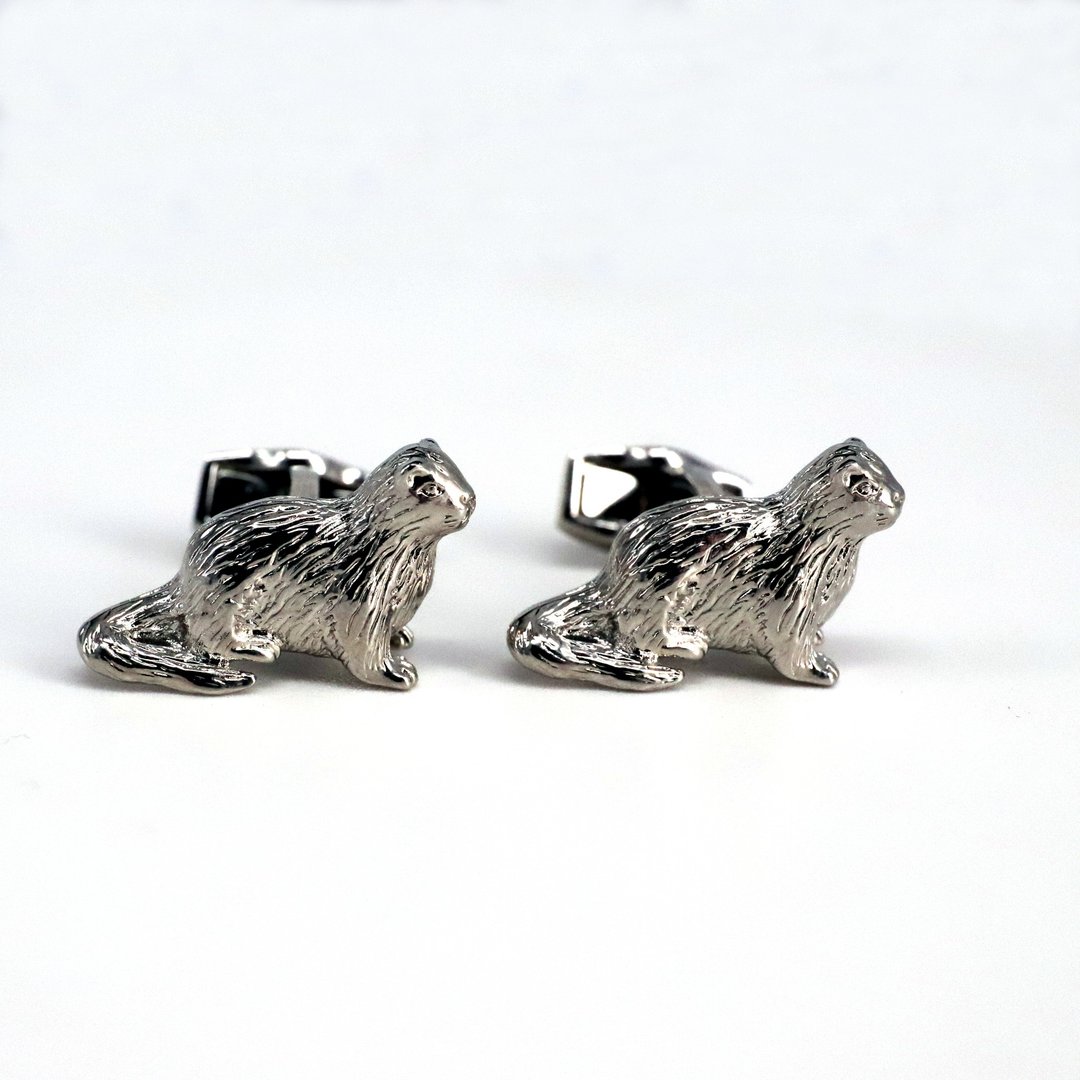 Otter Silver Singapore - 袖扣 - 不锈钢 银色