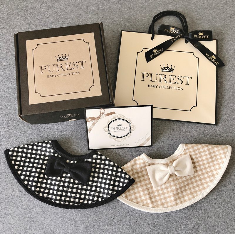 PUREST 格外幸福 宝宝围兜弥月礼盒组 婴儿 新生儿 礼物 送礼推荐 - 满月礼盒 - 棉．麻 