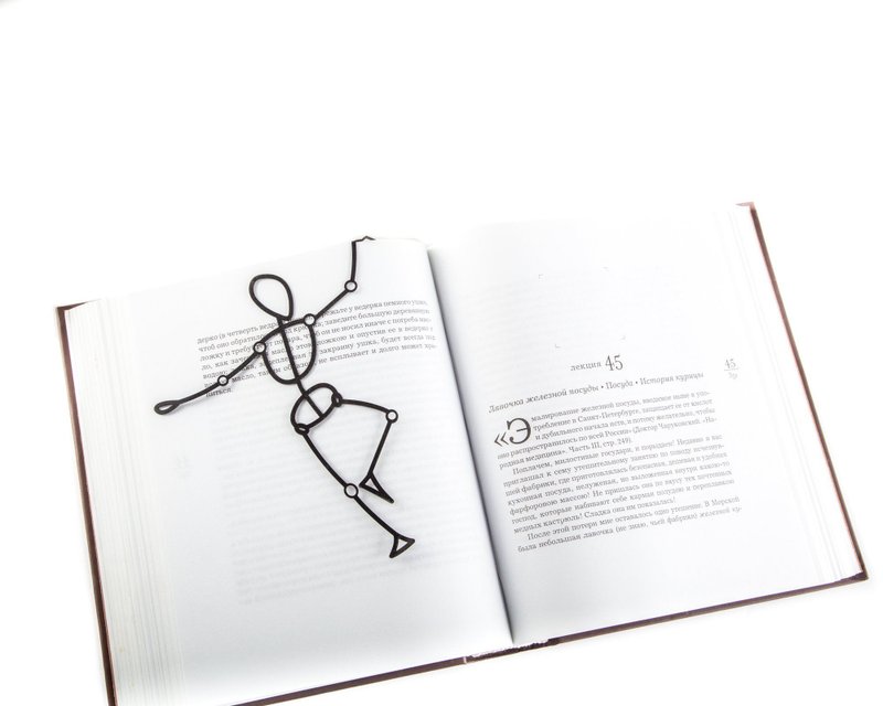 独特书签 阅读 模型人偶 // 送给热爱阅读的画家 / 包邮 - 书签 - 其他材质 黑色