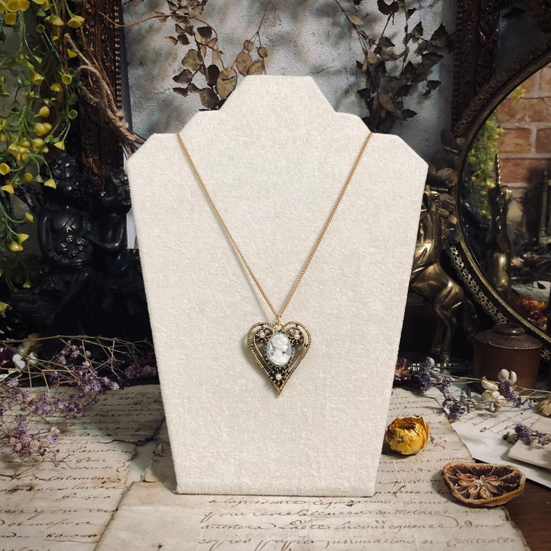 美国Cameo 风格仕女心型锁骨链及胸针两用饰品 - 锁骨链 - 其他材质 黑色