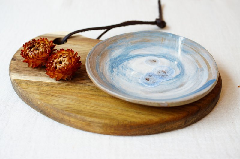 手捏日式小皿 粉晶 Ø 11cm 点心碟 渍物碟 碟子 线香座 - 浅碟/小碟子 - 陶 咖啡色