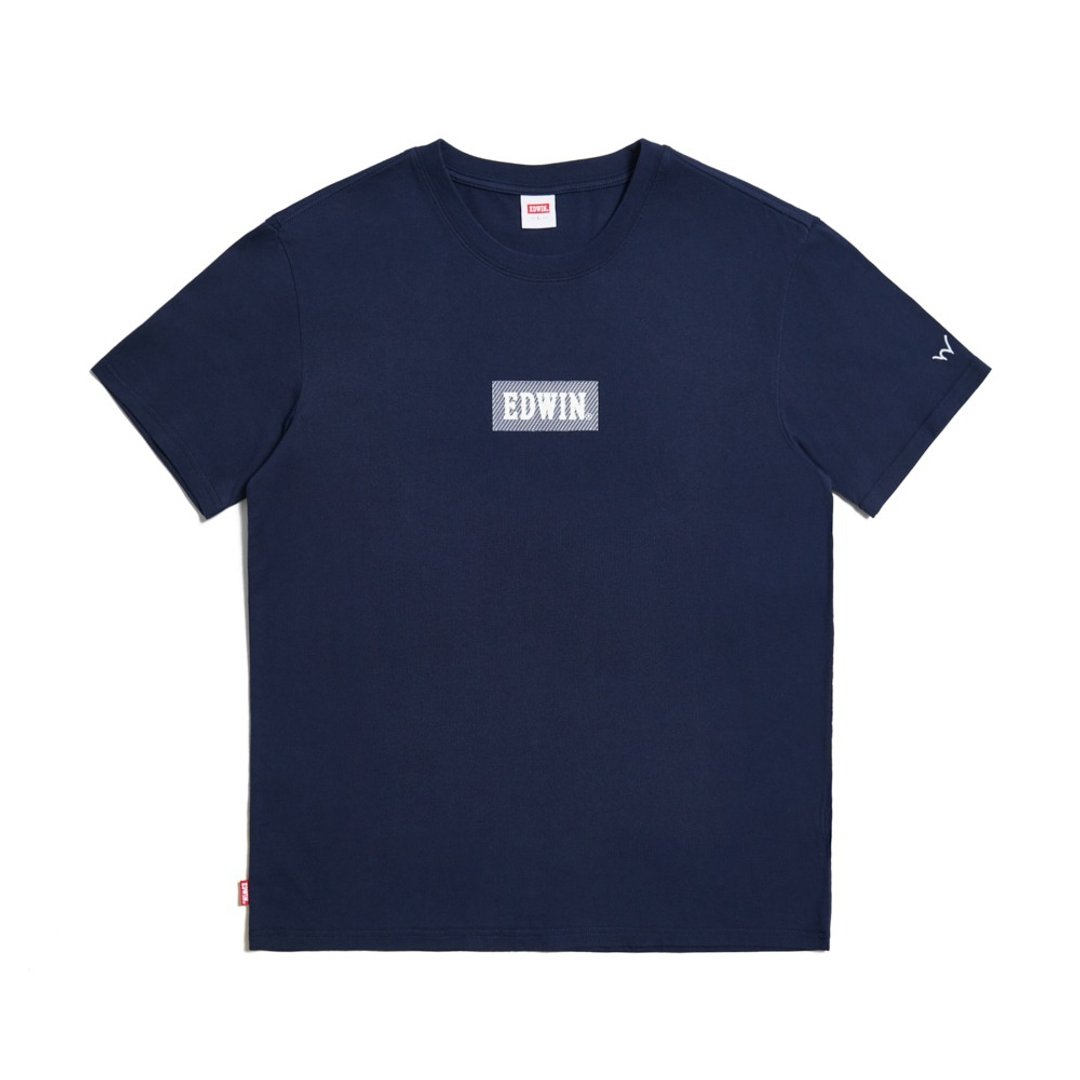 EDWIN 男装 BOX LOGO 短袖 T 恤 (丈青色) #上衣 - 男装上衣/T 恤 - 棉 蓝色