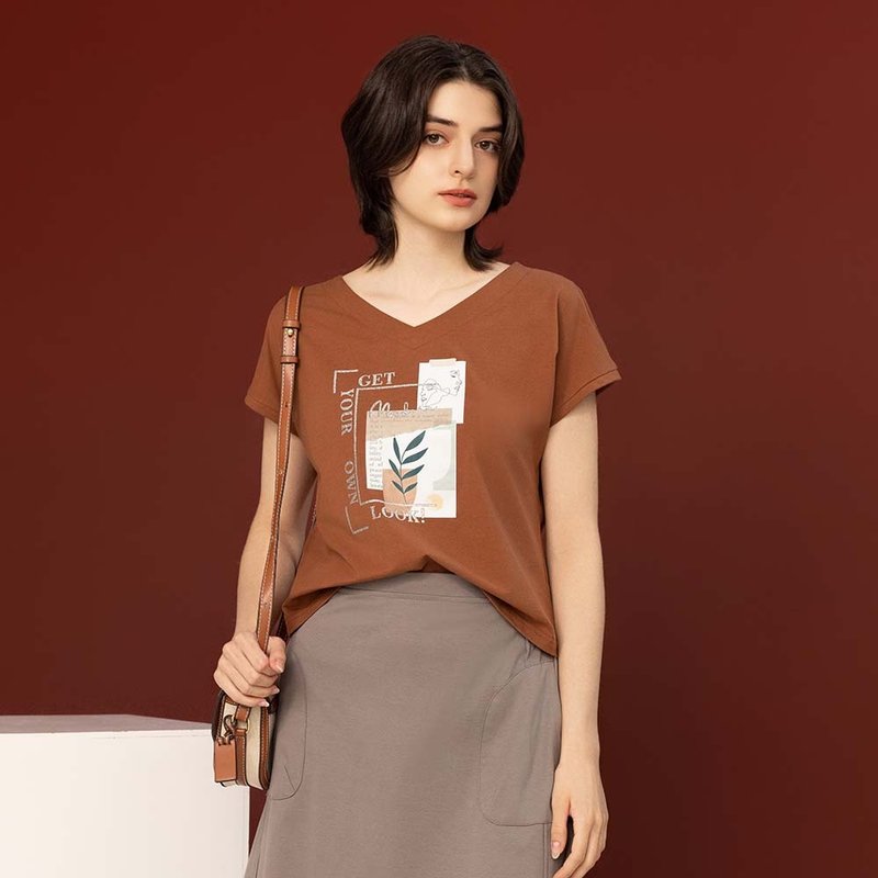 【MEDUSA】Get Your Own Look 后挖空T恤(M-XL) | 女休闲上衣 - 女装 T 恤 - 棉 咖啡色