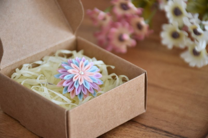 细工布花马尾扣Pony Hookポニーホック-粉彩绣球 - 发饰 - 丝．绢 多色