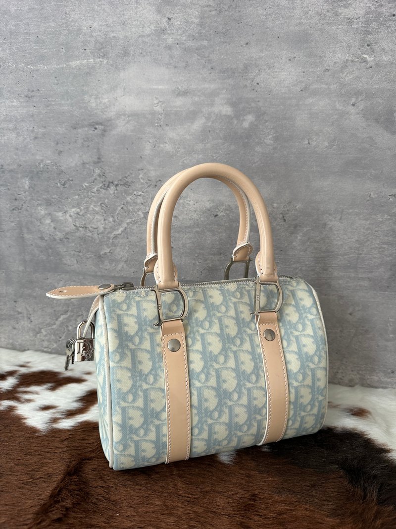 中古包 DIOR 迪奥 Baby Blue Mini Boston - 手提包/手提袋 - 其他材质 蓝色