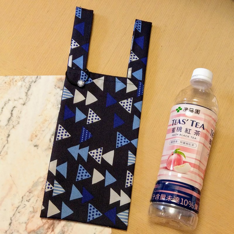 方向感(深蓝)。环保饮料袋 早餐袋 随身万用袋 - 随行杯提袋/水壶袋 - 防水材质 蓝色