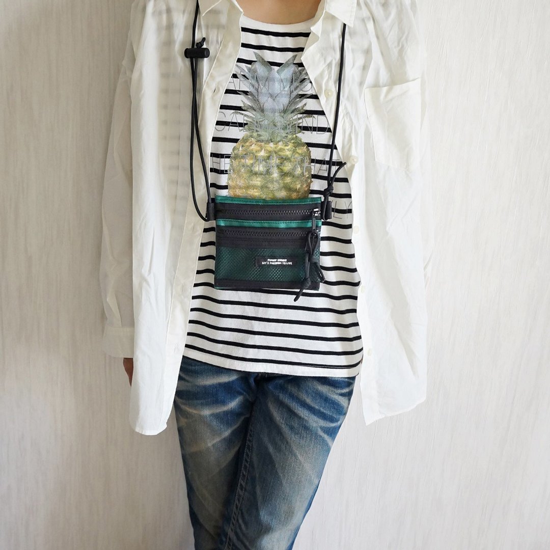 Waterproof Manfront Mini Wallet Pouch Double Zipper Sakosh Bag (Green) - 侧背包/斜挎包 - 尼龙 绿色