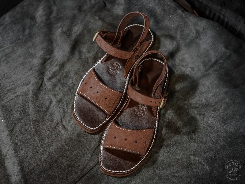 LeatherSandals 复刻法军公发皮革凉鞋-咖色 - 男女凉鞋 - 真皮 多色