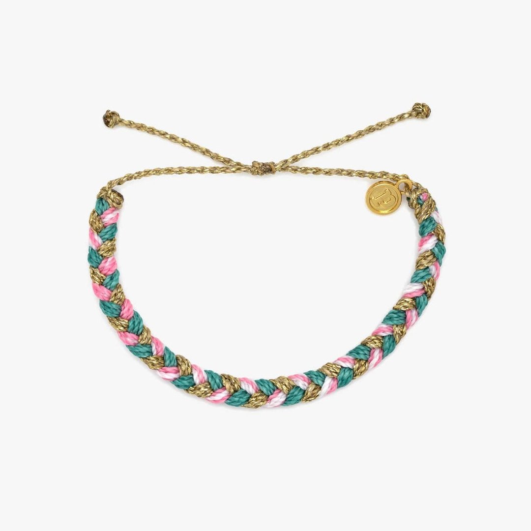 Pura Vida 美国手工 GOLDEN WEST 金色西岸 粗线编织冲浪手环 - 手链/手环 - 防水材质 金色