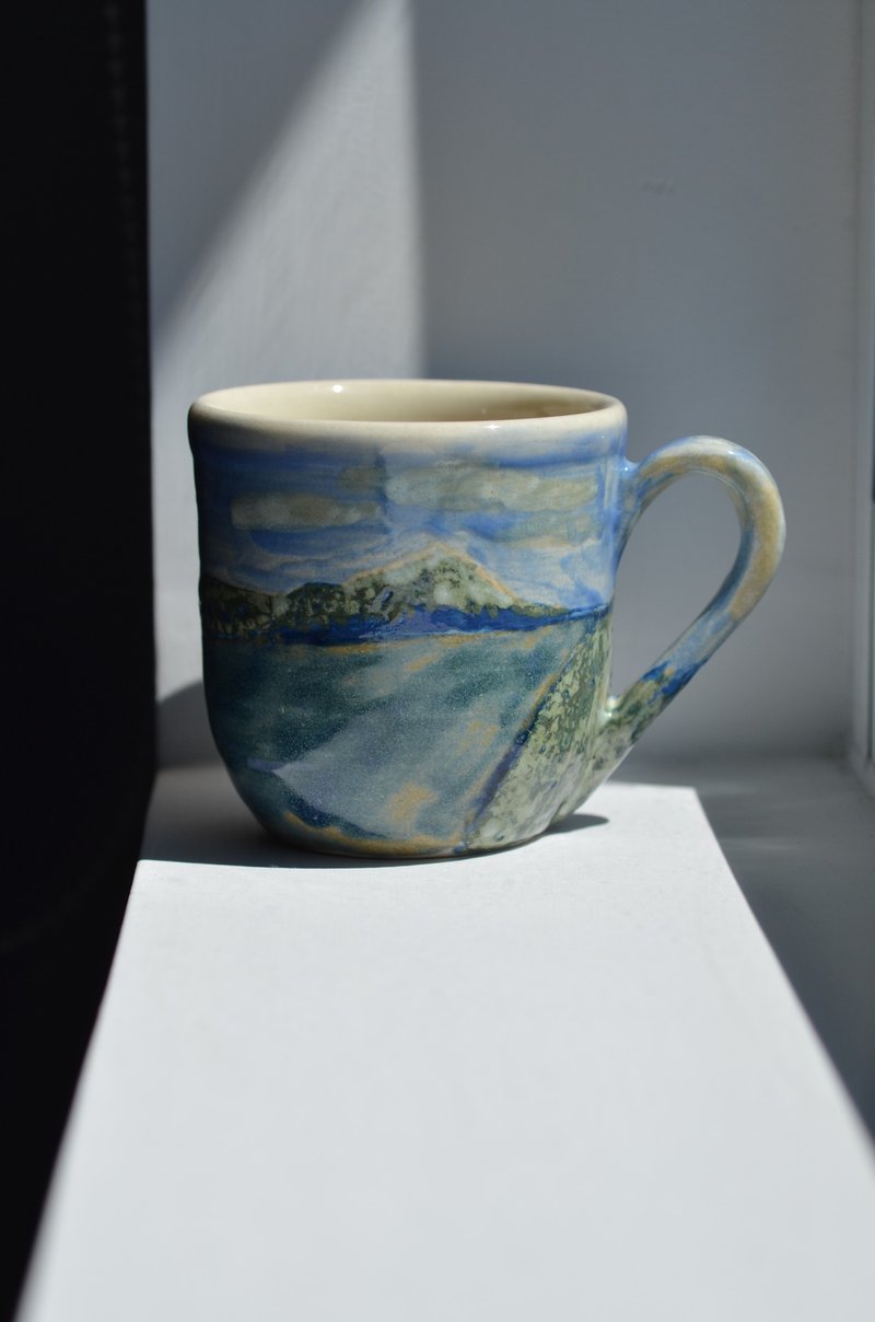 陶杯 | 山海 | 观音山 - 咖啡杯/马克杯 - 陶 蓝色