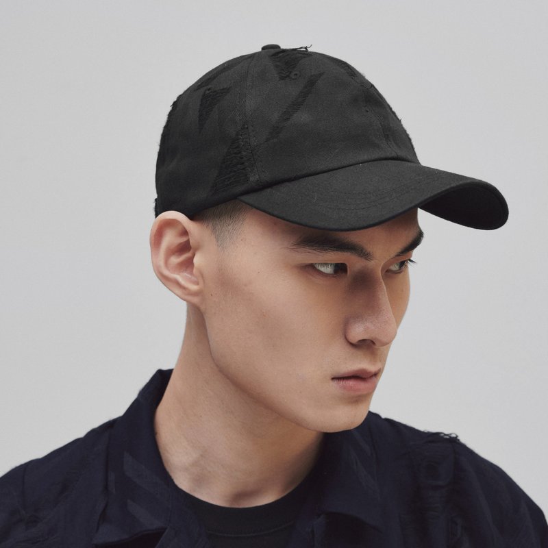 DYCTEAM - Black jacquard cap - 帽子 - 棉．麻 黑色