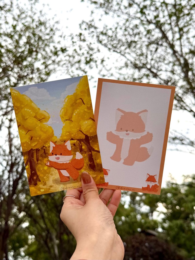 原创插画明信片/心意卡 角色系列 狸宝 - 卡片/明信片 - 纸 