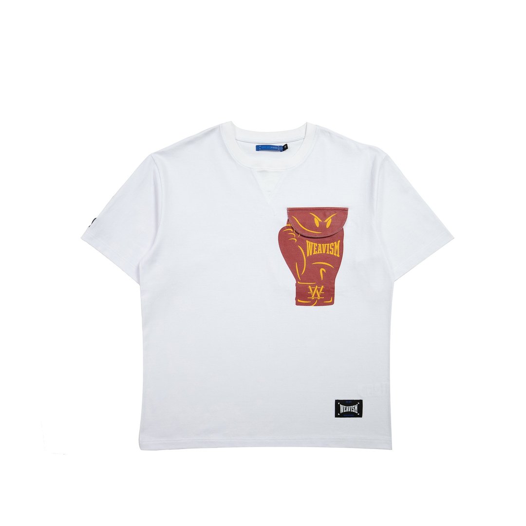 拳魂重磅口袋棉Tee-白 - 男装上衣/T 恤 - 棉 白色