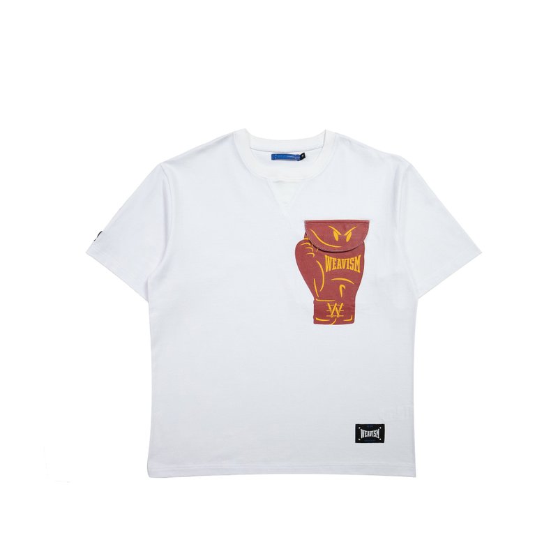 拳魂重磅口袋棉Tee-白 - 男装上衣/T 恤 - 棉．麻 白色