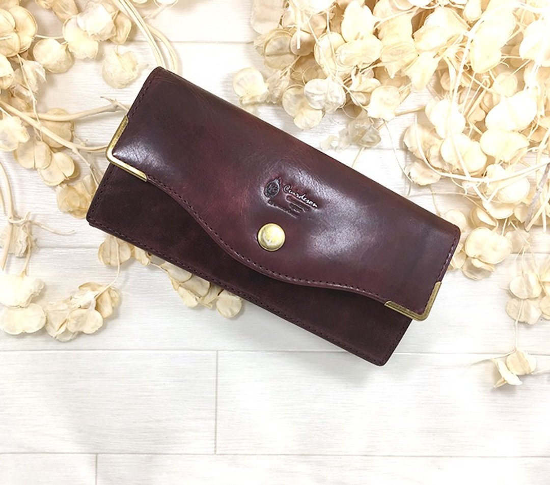 Long wallet / double flap / card lot / leather / leather   - 皮夹/钱包 - 真皮 咖啡色