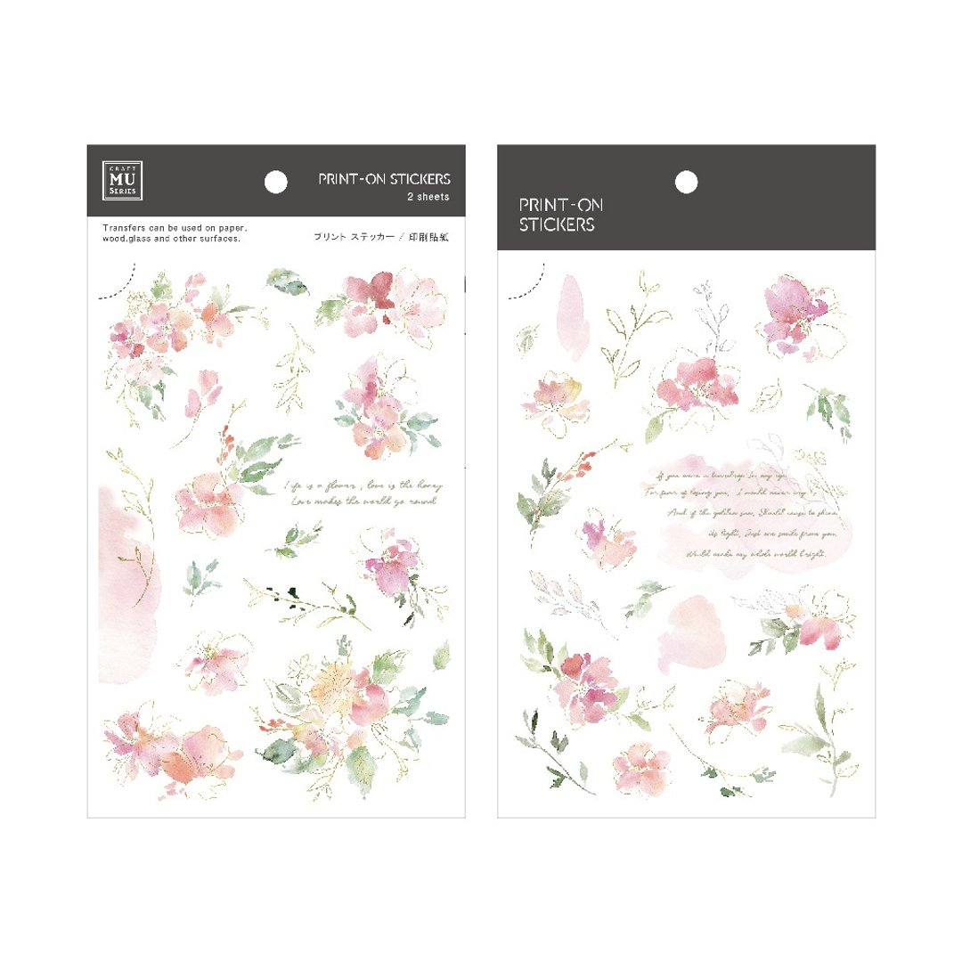 【Print-On Stickers 转印贴纸】no.190-红粉艳阳天 | 夏季系列 - 贴纸 - 其他材质 粉红色
