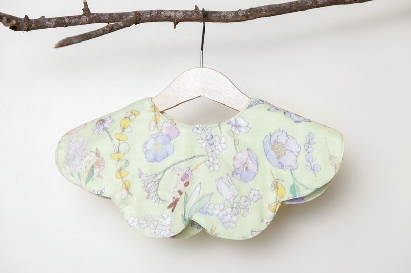 【二重纱+透气防水】软Q夹心~云朵围兜兜 口水巾 夏绿蒂 TPU压棉 - 围嘴/口水巾 - 棉．麻 绿色