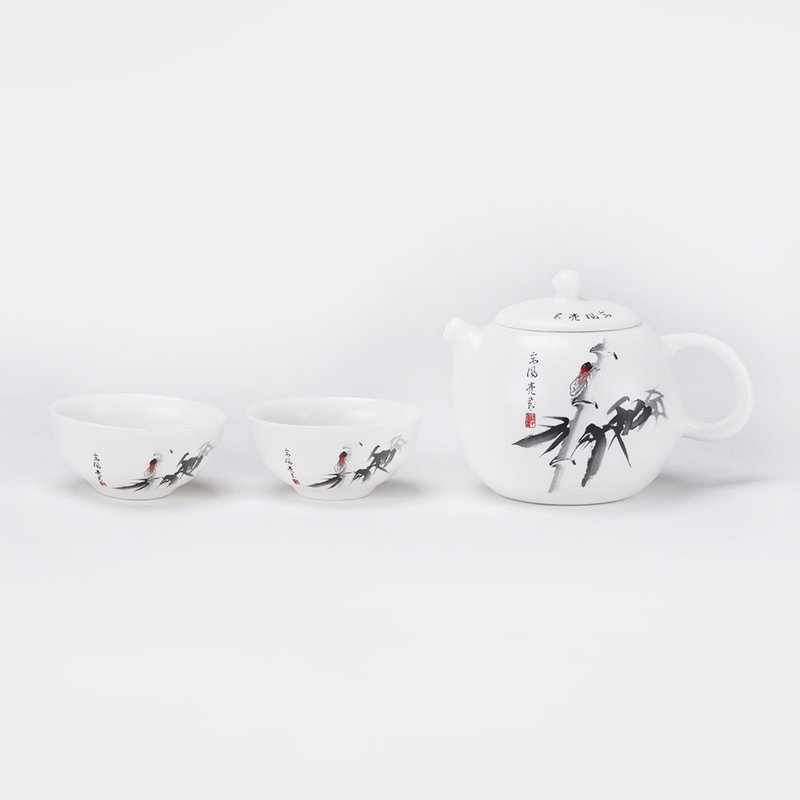 高风亮节 茶具组 │1壶2杯│毕业礼物 - 茶具/茶杯 - 瓷 银色