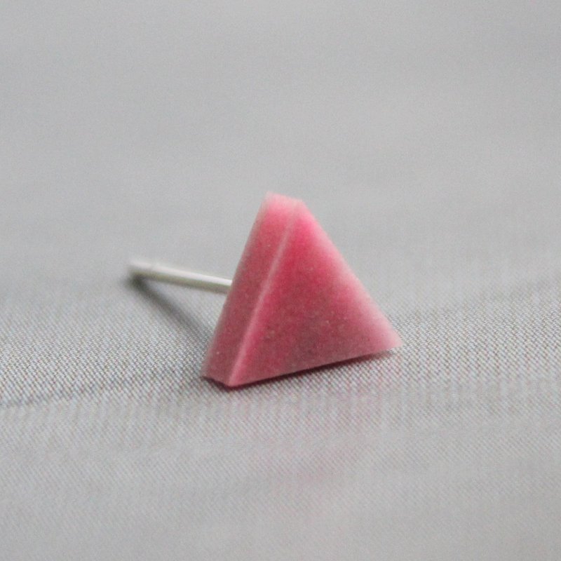 ▽ 三角小耳环 ▽ 117 / The Gloaming - 单只 - 手链/手环 - 粘土 粉红色