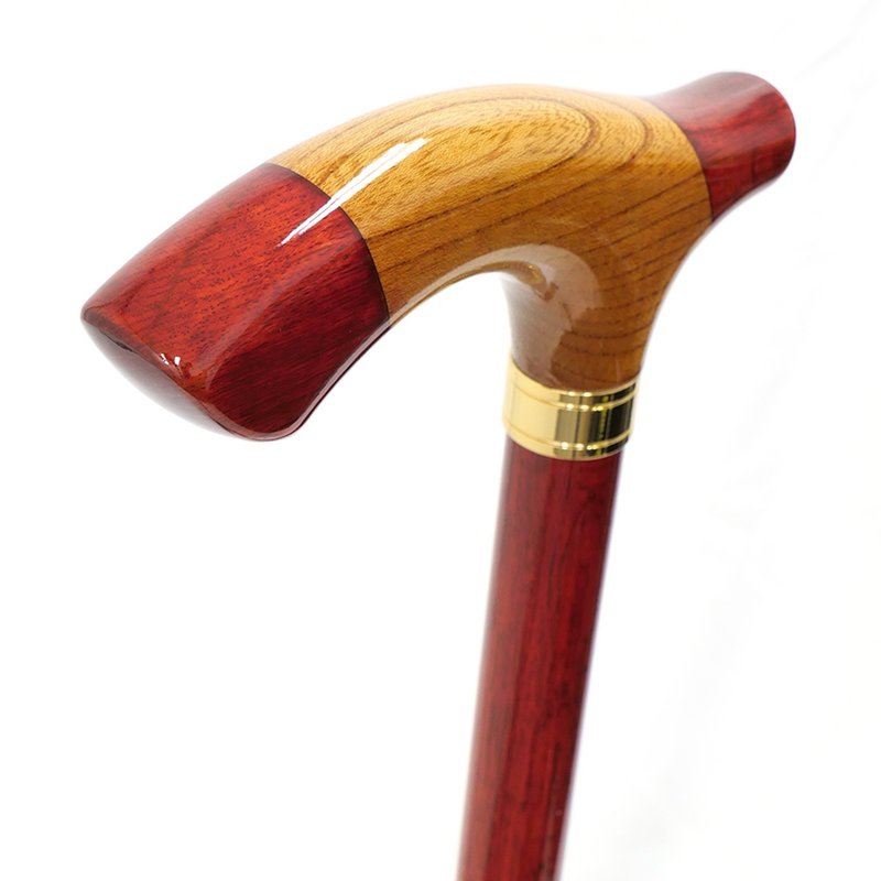 组木手柄手杖 橡木/榉木/橡木 红色 Red 天然木单杖 - 其他 - 木头 红色