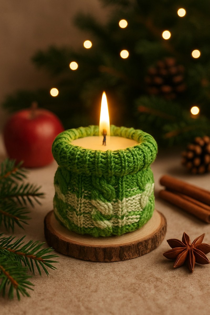 Hjerm - 苹果与肉桂香氛蜡烛 - 蜡烛/烛台 - 蜡 绿色