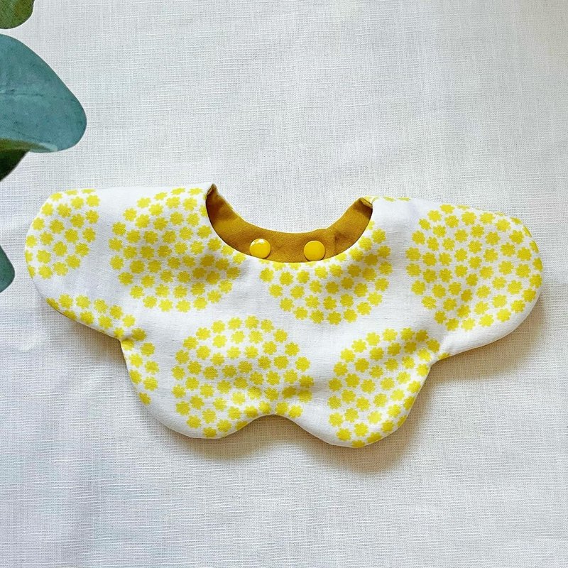 八层纱花朵兜 金平糖款・围兜兜・口水巾 - 围嘴/口水巾 - 棉．麻 黄色