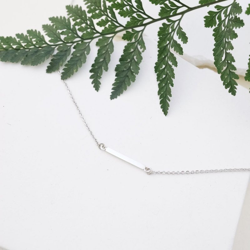 长方形bar手工纯银项链 - 项链 - 纯银 银色