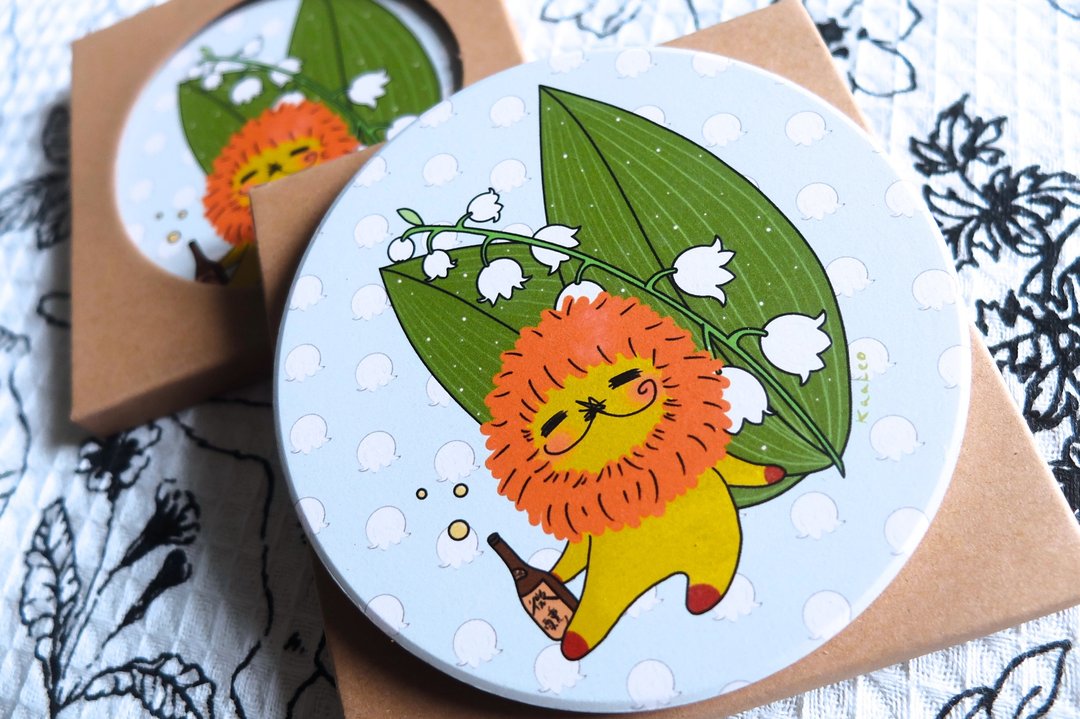 KaaLeo铃兰杯垫 狮子 Lion 杯垫 coaster - 杯垫 - 其他材质 绿色