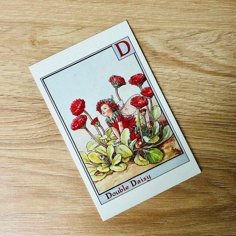 花仙子 字母系列 经典明信片 - Double Daisy/ 重瓣雏菊 - 卡片/明信片 - 纸 