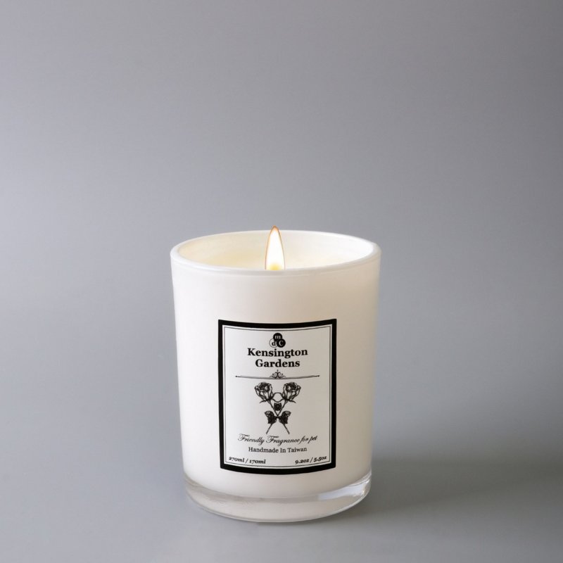 天然精油-宠物友善蜡烛-Kensington Gardens (温暖乳香与玫瑰) - 蜡烛/烛台 - 玻璃 多色